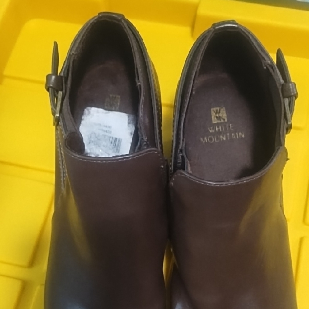 White Mountain Brown Ankle Booties with Sleek Design